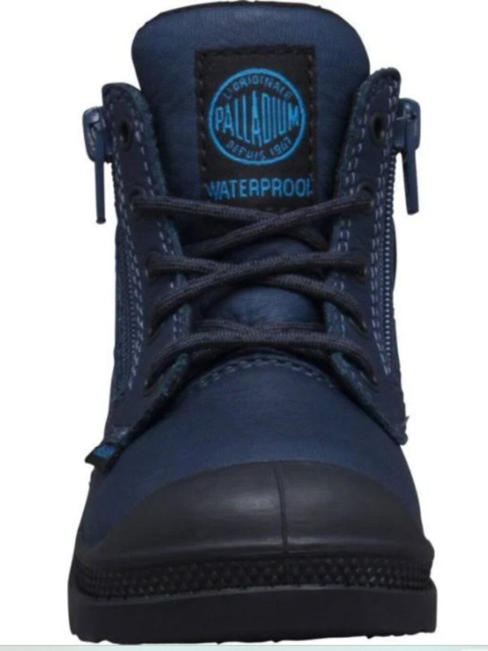 Palladium Baby / Toddler Pampa Hi Cuff Boots in Dark Denim Leather, Infant 5